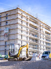 Mehrgeschossiger Wohnungsbau mit Kalksandstein.