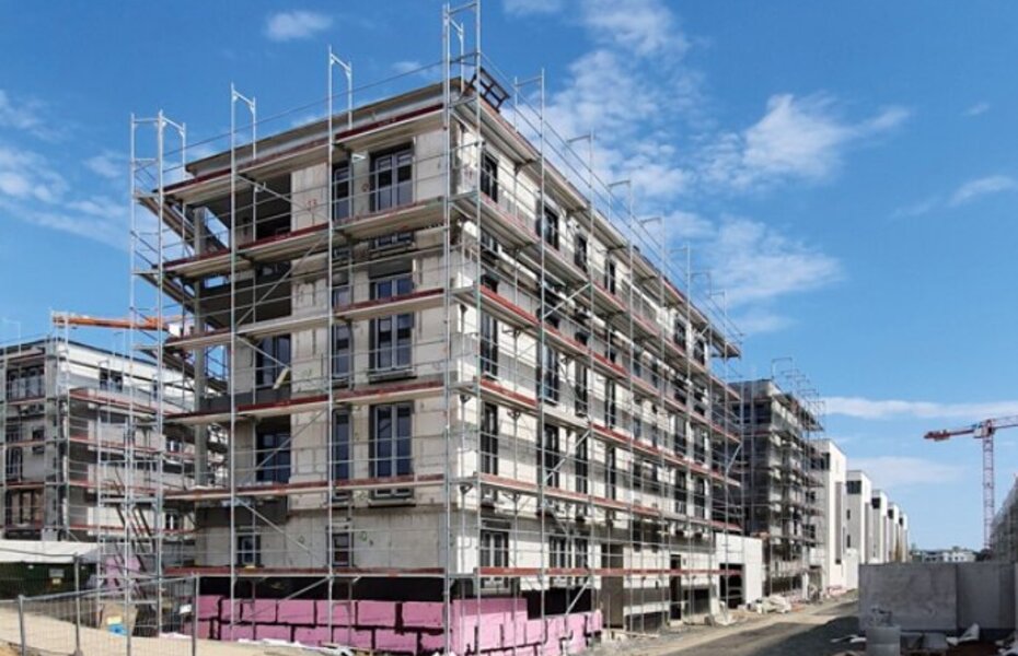 Wohngebäude aus Kalksandstein im modernen Geschosswohnungsbau